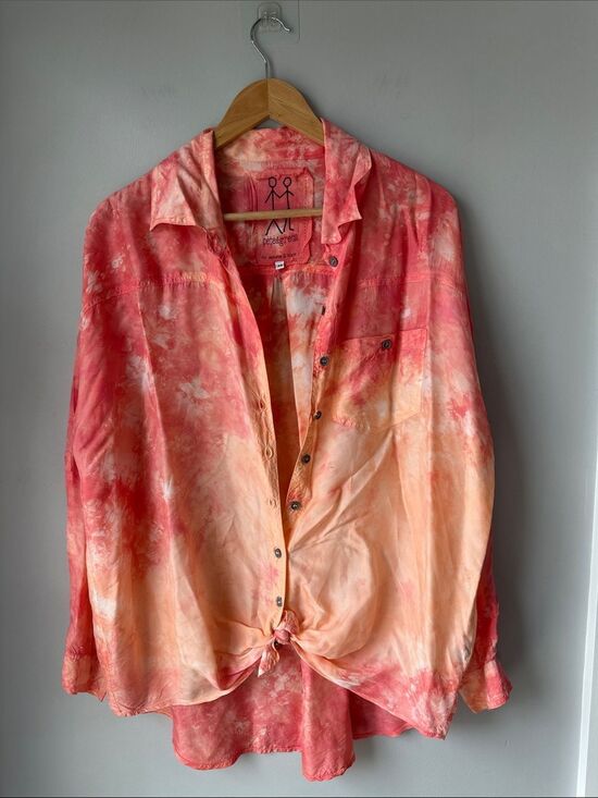Johnny Was Tops - Johnny Was Pete & Greta Boho Tie-Dye Oversized Button Down Shirt